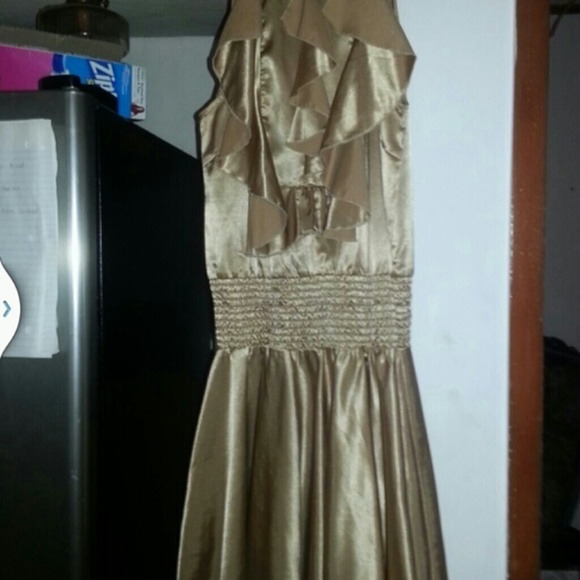 Cute gold ruffle dress