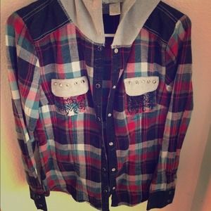 Plaid BKE cardigan-shirt
