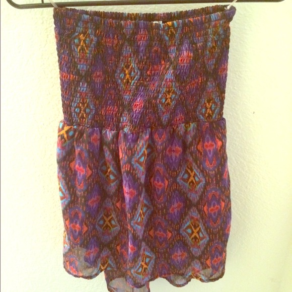 Colorful tube top dress