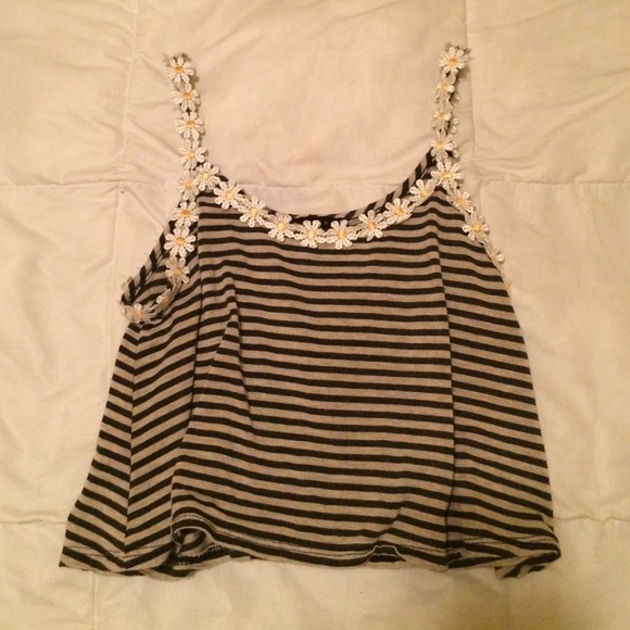 Striped daisy crop top