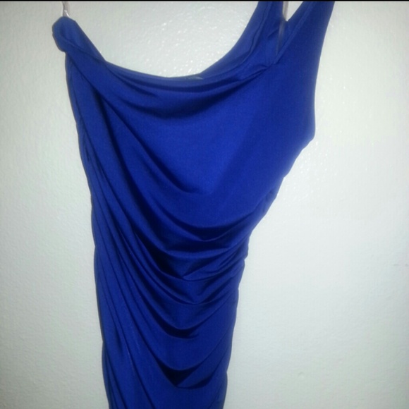 Royal Blue off the shoulder dress - Picture 2 of 3