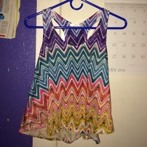 Rainbow zigzag racer back tanktop