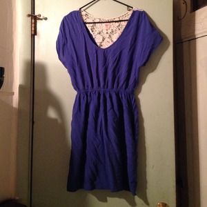 Blue Dress w/Lace Back