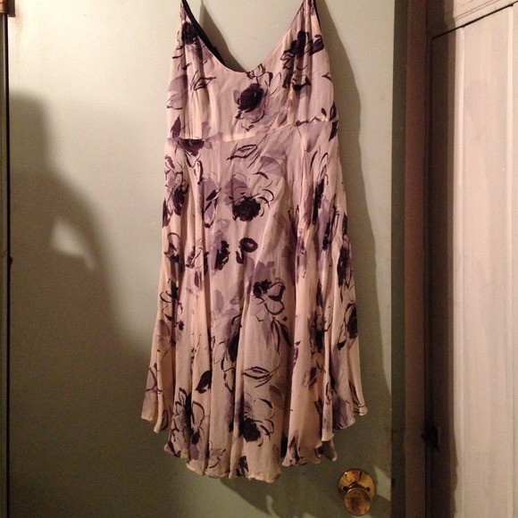 Vintage Style Cream w/Black Flowers Dress