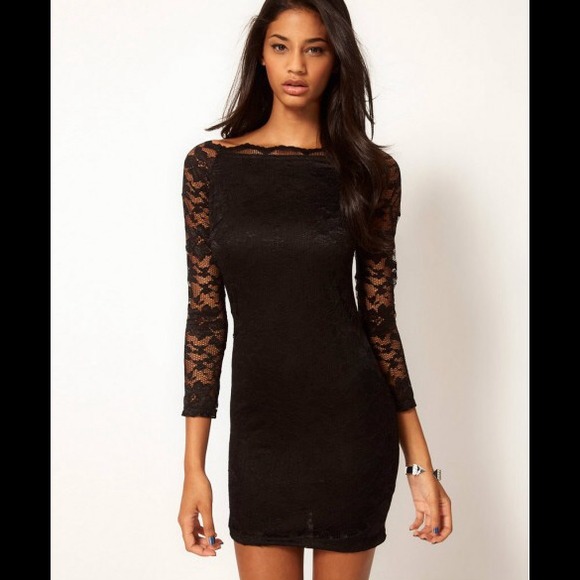 asos black cocktail dress