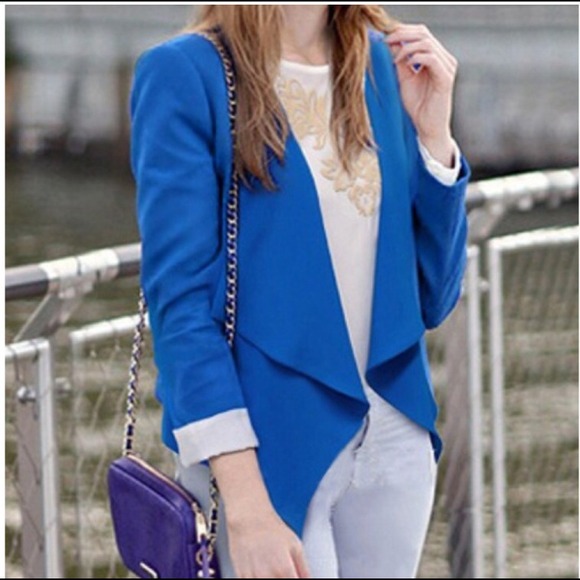 Blue casual thin jacket