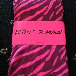 Betsey Johnson pink zebra tights!