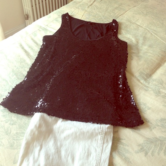 Black Sequin Tank from Express