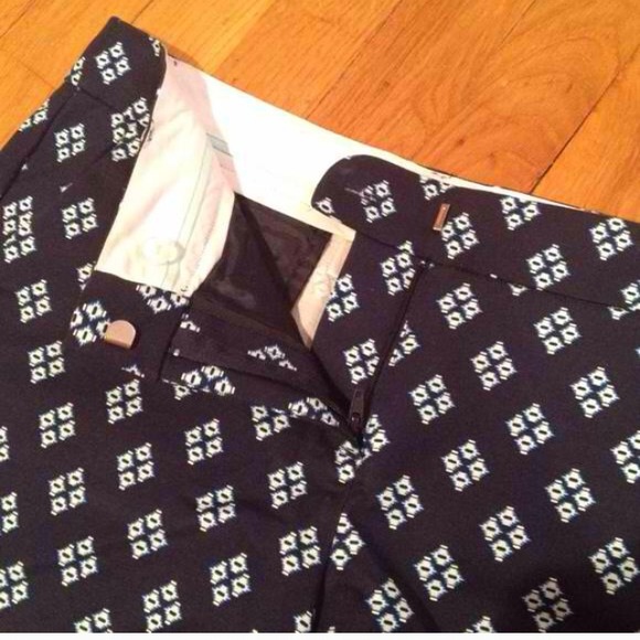 Kenar Pants - Navy & Light Blue Patterned Preppy Shorts