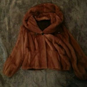 Whiskey mink fur coat