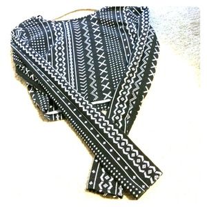 Long sleeve tribal crop top