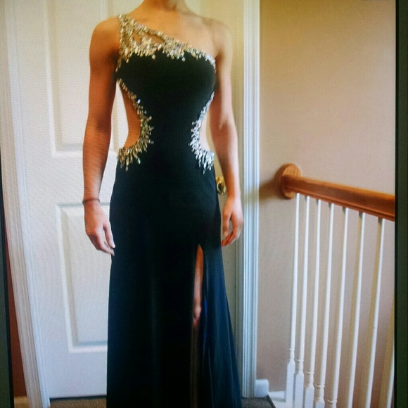 Black Alyce cut out pageant/prom gown