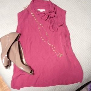 Sleeveless Tie-Neck Blouse