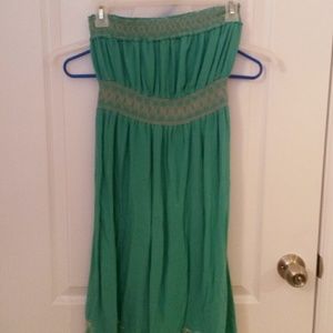 Mint Green Lace Trim Dress
