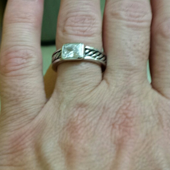 Sterling silver ring with CZ stone.♡Reduced price♡