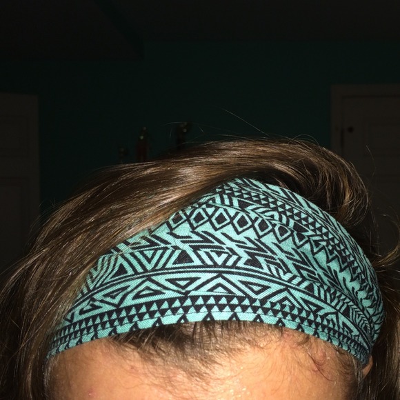 Tribal blue and black headband !!