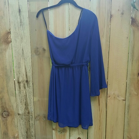 Blue one shoulder dress