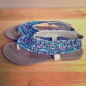 "Steve Madden" blue floral sandals