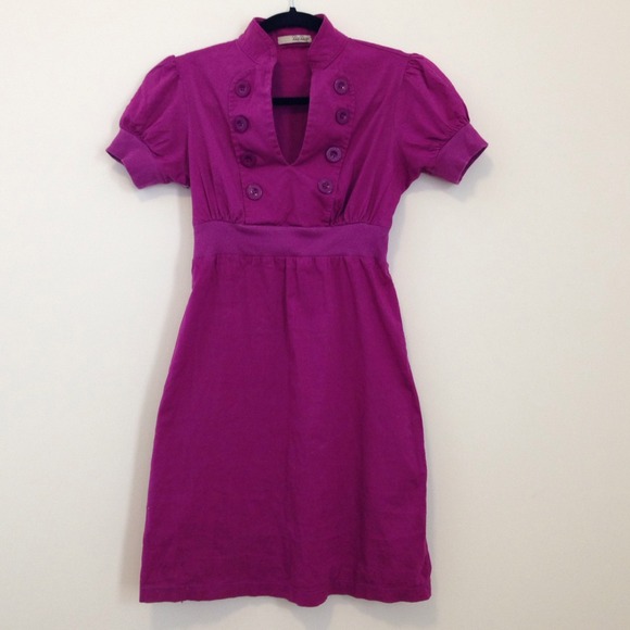 Fuchsia dress w sailor-type collar