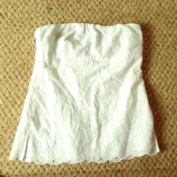 J.Crew strapless eyelet top