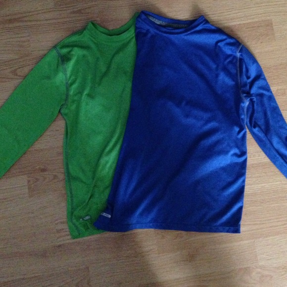 2 long sleeve starter shirts green xL blue xxL