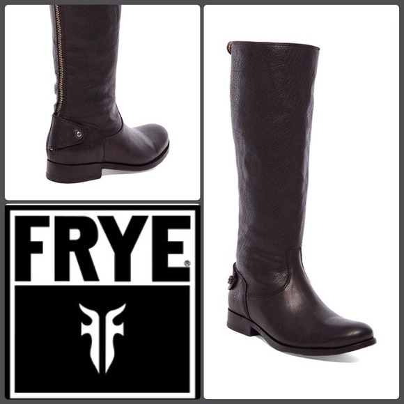 Frye Boots - Frye Melissa Button Back Zip Black Boots