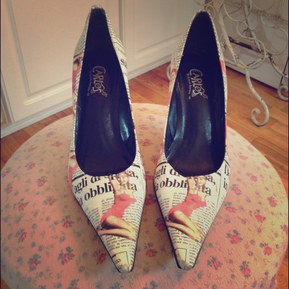 Carlos Santana Shoes - Carlos Santana Italian Newsprint Heels.