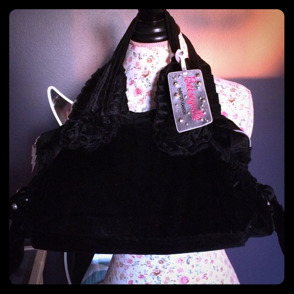Betsey Johnson Handbags - Betsey Johnson Velour Handbag