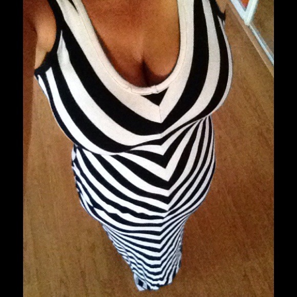 Black and White Chevron Maxi Dress