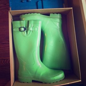 Green Rubber Rainboots