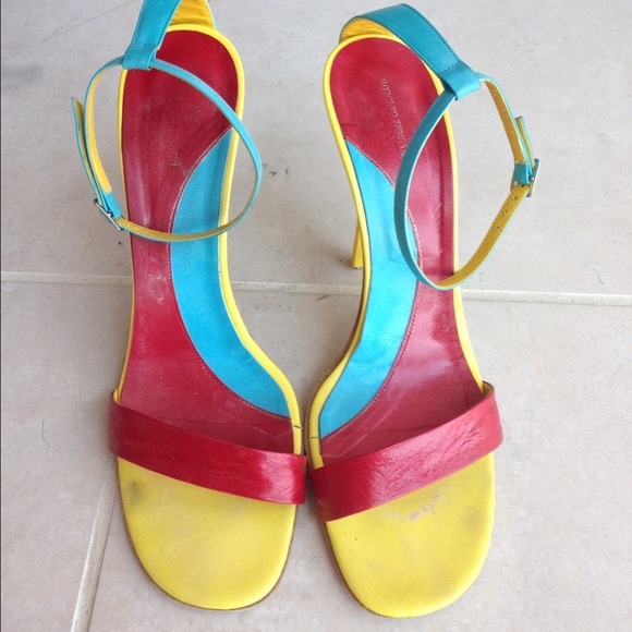 Rodolfo Zengarini leather color block sandals