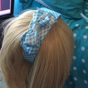 Blue and white headband