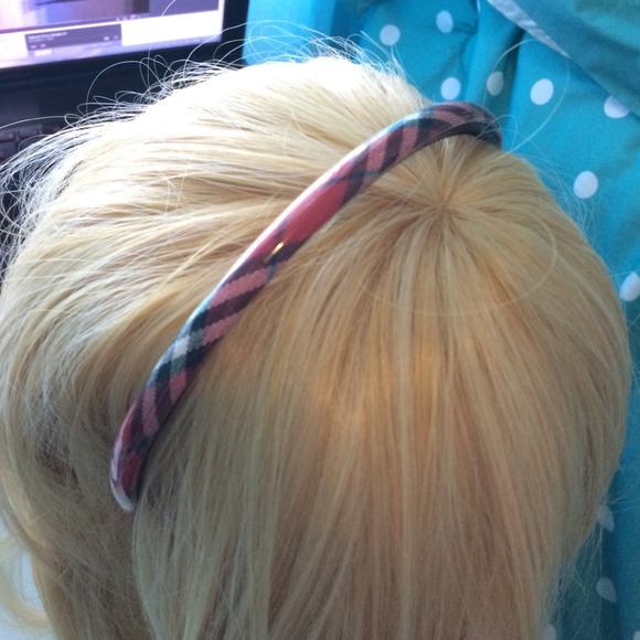 Simple red plaid headband