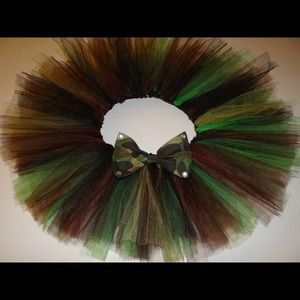 Camo tutu with rhinestone bow