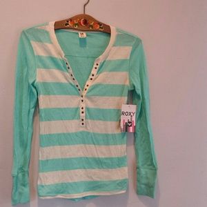ROXY lightweight henley sweater/top NWT