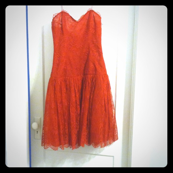 Oscar de la renta red dress - Picture 1 of 4
