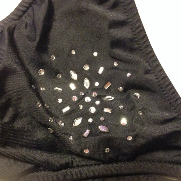 Black wrap string bikini top with sequence! - Picture 2 of 2