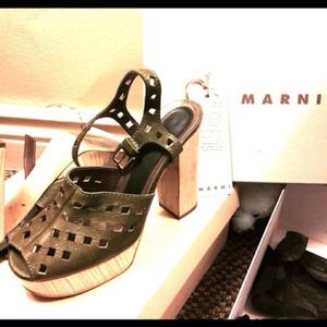 SALE! Marni Green Heeled Sandals Barney's
