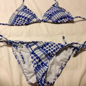 Adorable blue and white OP bikini!