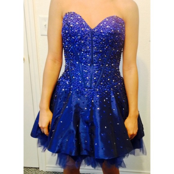 Blue short Prom Dress