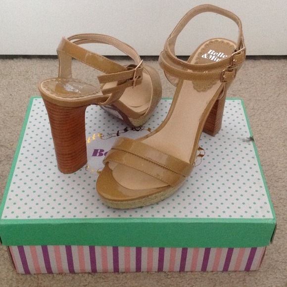 belle & mimi Shoes - Nude Patent Heel Sandals
