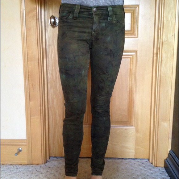 Canvas camouflage jeggings