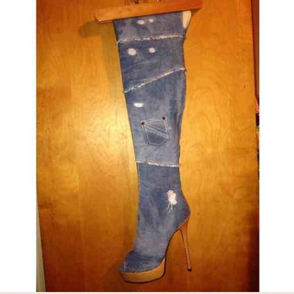 Tall Denim Boots