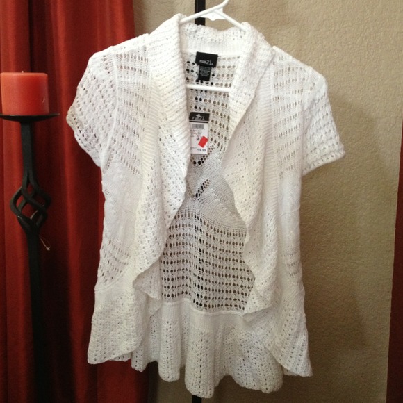White knitted cover up