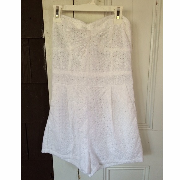 White eyelet romper