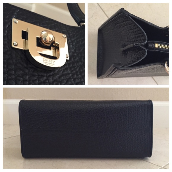 ⬇️REDUCED⬇️ DKNY Black Pebbled Leather Handbag - Picture 3 of 4