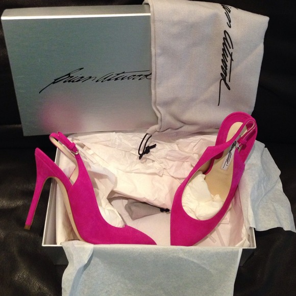 Brian Atwood Pink suede slingbacks. Brand New. - Picture 1 of 4