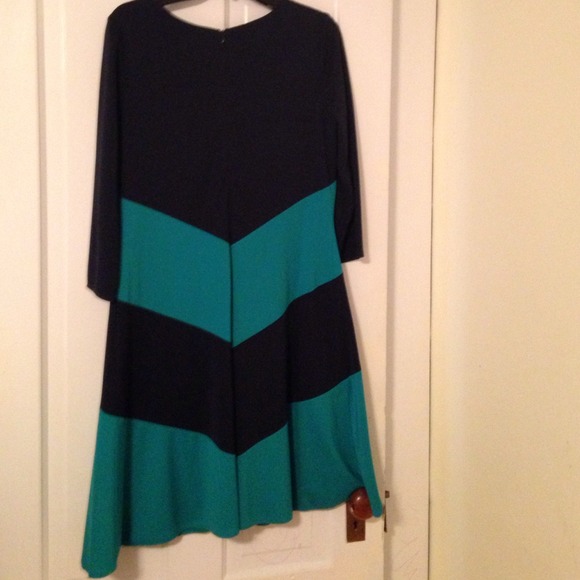 HOST PICK!!!! Chevron navy blue/turquoise dress - Picture 2 of 4