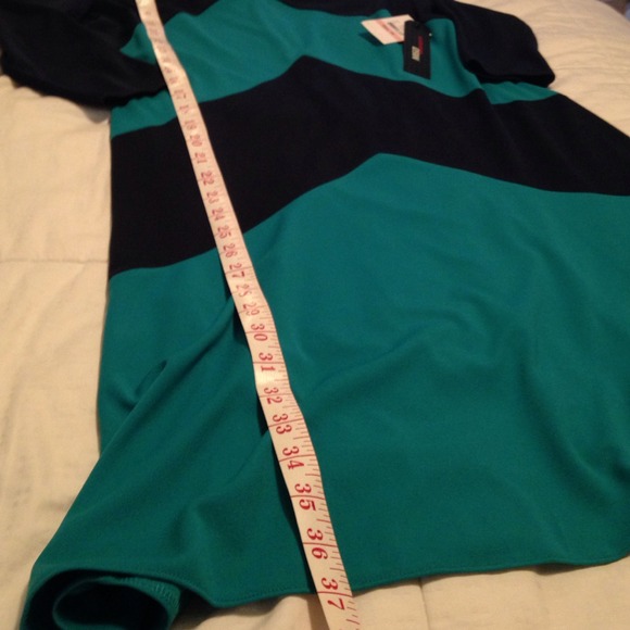 HOST PICK!!!! Chevron navy blue/turquoise dress - Picture 3 of 4