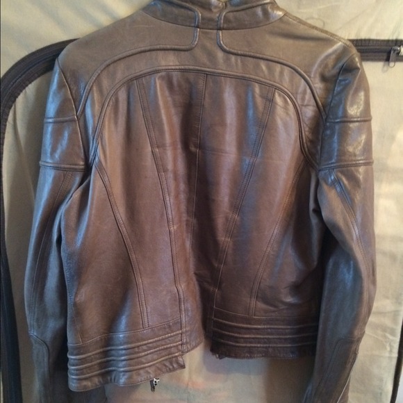 Andrew Marc Brown Leather Jacket Size L - Picture 2 of 4